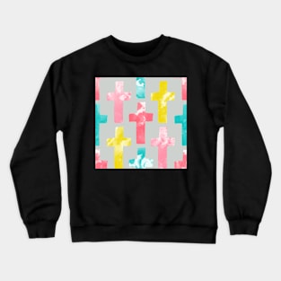 Watercolor Spring Crosses Crewneck Sweatshirt